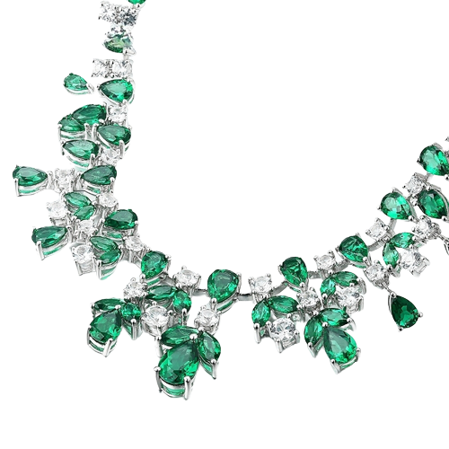 925 Silver Emerald Necklace