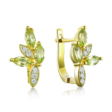 14k Gold Peridot Earrings